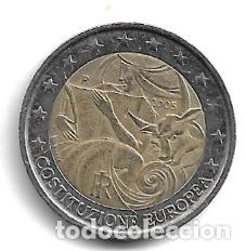 Euros: ITALIA 2005. MONEDA DE 2 &euro; CONMEMORATIVA DEL 1&ordm; ANIVERSARIO DE LA FIRMA CONSTITUCION UE. CIRCULADA.