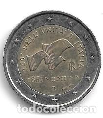 Euros: ITALIA 2011. MONEDA DE 2 &euro; CONMEMORATIVA DEL 150 ANIVERSARIO DE LA UNIFICACION DE ITALIA. CIRCULADA.