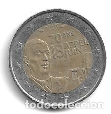 Euros: FRANCIA 2010. MONEDA 2 &euro; CONMEMORATIVA DEL 70 ANIVERSARIO DEL LLAMAMIENTO DE 18 DE JUNIO. CIRCULADA.