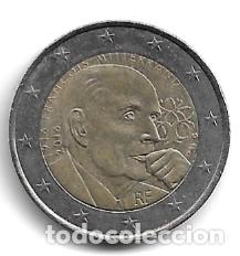 Euros: FRANCIA 2016. MONEDA 2 &euro; CONMEMORATIVA DEL CENTENARIO NACIMIENTO DE FRANCOIS MITTERRAND. CIRCULADA.