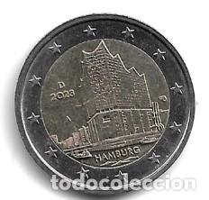 Euros: ALEMANIA 2023. MONEDA 2 &euro; CONMEMORATIVA ESTADO DE HAMBURGO. CECA A. CIRCULADA.