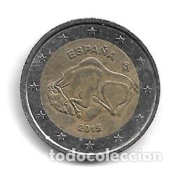 Euros: ESPA&Ntilde;A 2015. MONEDA DE 2 &euro; CONMEMORATIVA DEL BISONTE DE ALTAMIRA. CIRCULADA.