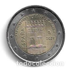 Euros: ESPA&Ntilde;A 2020. MONEDA DE 2 &euro; CONMEMORATIVA DE LA ARQUITECTURA MUDEJAR DE ARAGON. CIRCULADA.