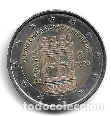 Euros: ESPA&Ntilde;A 2020. MONEDA DE 2 &euro; CONMEMORATIVA DE LA ARQUITECTURA MUDEJAR DE ARAGON. CIRCULADA.