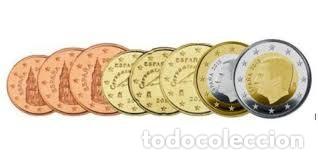 Euros: Espa&ntilde;a a&ntilde;o 2004 2015 2016 Tira 8 valores 1 c&eacute;ntimo a 2 euros
