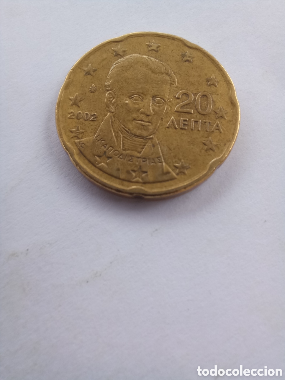 Euros: MONEDA 20 C&Eacute;NTIMOS DE EURO GRECIA - A&Ntilde;O 2002, CECA E (CAPODISTRIA)