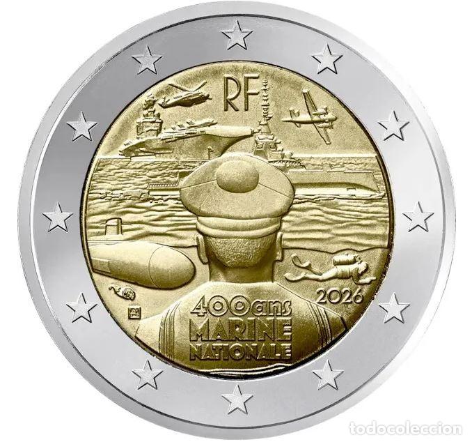 Euros: FRANCIA 2 EURO 2026 CONM. 400 A&Ntilde;OS DE LA MARINA NACIONAL -