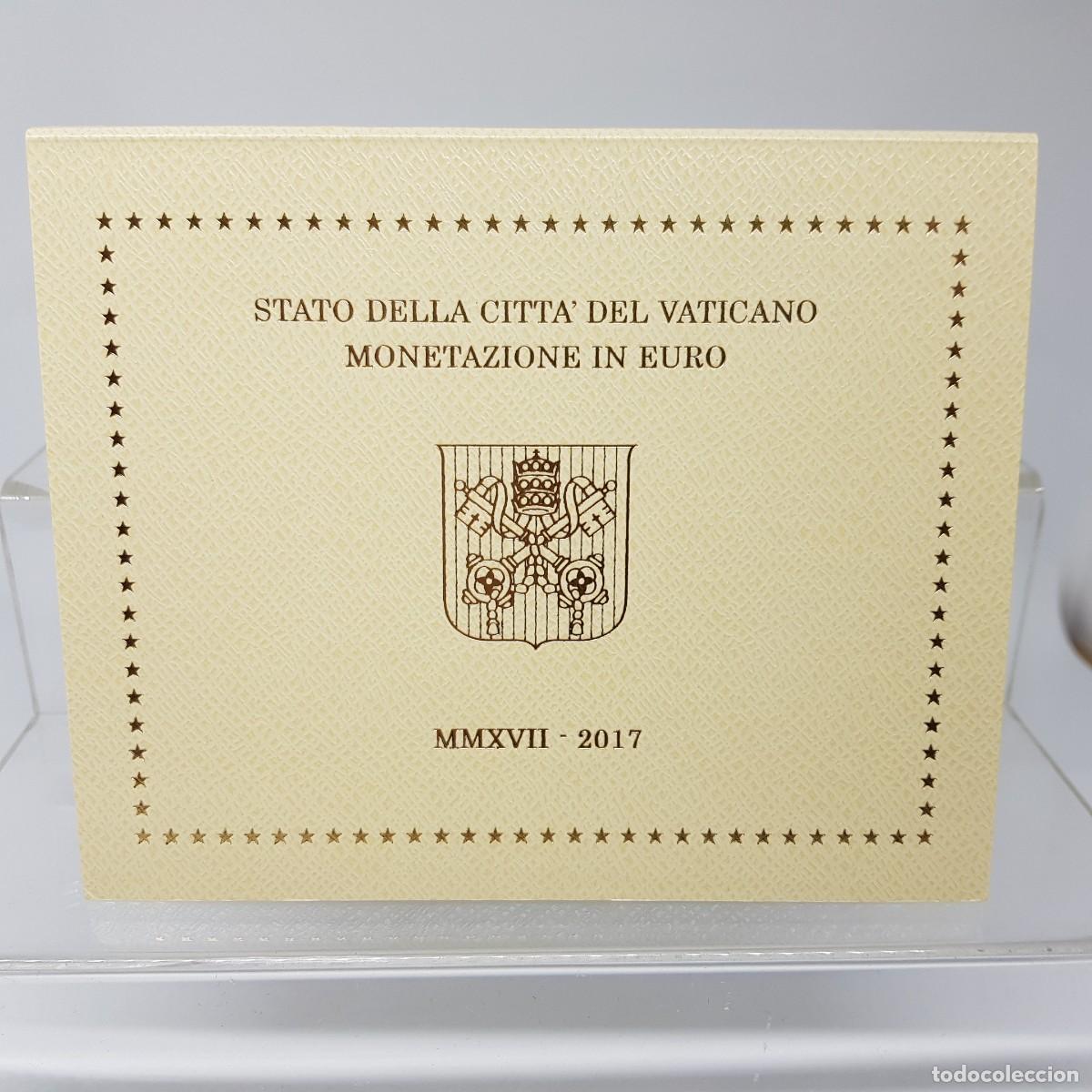 Euros: VATICANO 2017 - CARTERA OFICIAL - 8 VALORES - ESCUDO DE ARMAS PAPA FRANCISCO I -
