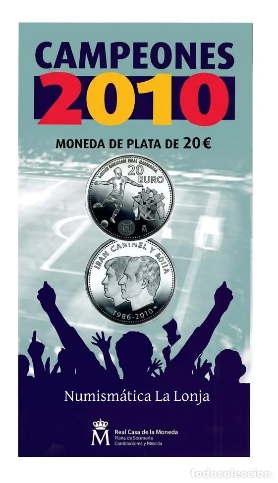 Euros: Espa&ntilde;a Cartera 20 Euros Conmemorativa Campeones 2010 Km 1183 Plata Sc Unc