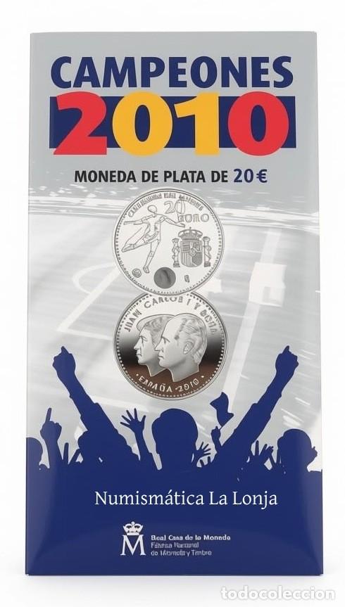 Euros: Espa&ntilde;a Cartera 20 Euros Conmemorativa Campeones 2010 Km 1183 Plata Sc Unc