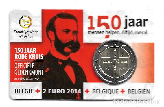 Euros: BELGICA 2014. COINCARD DE 2 EUROS DEDICADO A LA CRUZ ROJA. VERSION ALEMANA.