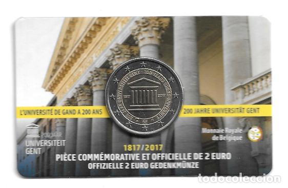 Euros: BELGICA 2017. COINCARD DE 2 EUROS DEDICADO A LA UNIVERSIDAD DE GANTE. VERSION FRANCESA..