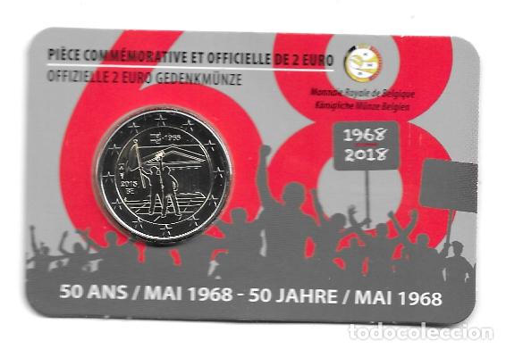 Euros: BELGICA 2018. COINCARD DE 2 EUROS DEDICADO A MAYO DEL 68. VERSION FRANCESA.