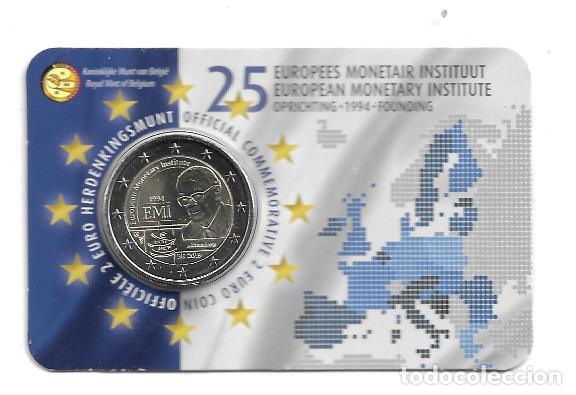 Euros: BELGICA 2019. COINCARD DE 2 EUROS DEDICADO AL INSTITUTO MONETARIO EUROPEO (EMI). VERSION ALEMANA.