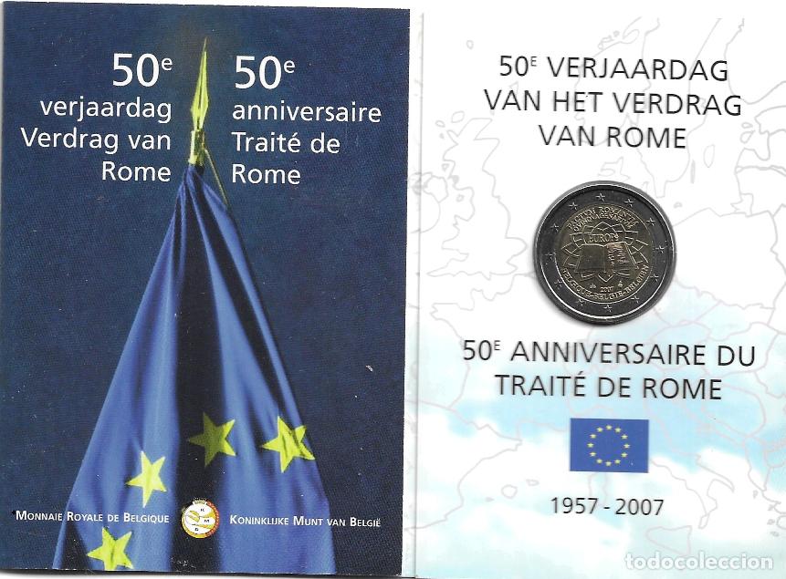 Euros: BELGICA 2007. CARTERA, COINCARD DEL TRATADO DE ROMA.