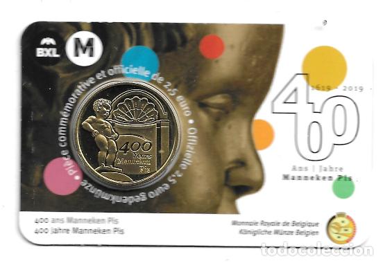 Euros: BELGICA 2019. COINCARD DE 2 1/2 &euro; DE LOS 400 A&Ntilde;OS DEL MANNEKEN PIS. VERSION ALEMANA.