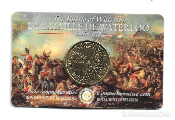 Euros: BELGICA 2015. COINCARD DE 2 1/2 &euro; CONMEMORATIVO DE LA BATALLA DE WATERLOO.