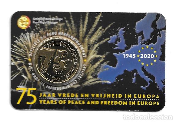 Euros: BELGICA 2020. COINCARD DE 2 1/2 &euro; DE LOS 75 A&Ntilde;OS DE PAZ Y LIBERTAD EN EUROPA. VERSION ALEMANA.