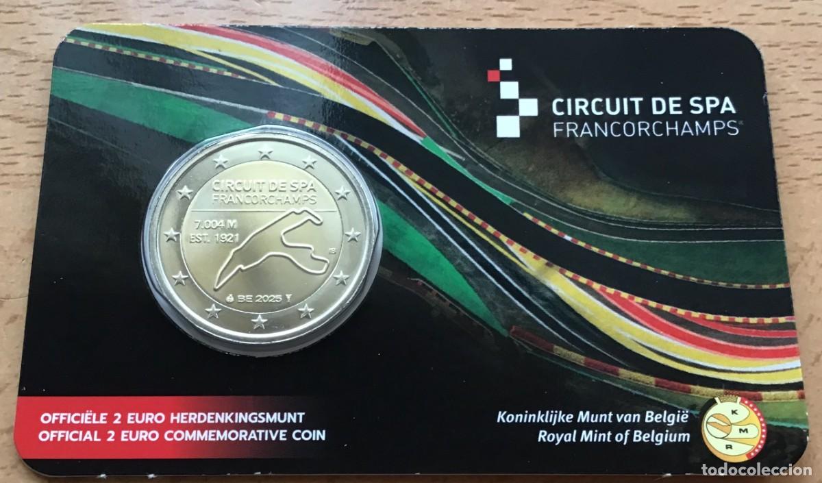 Euros: 2 euros conmemorativos de B&eacute;lgica. Circuito Spa-Francorchamps. A&ntilde;o 2025. Coin Card