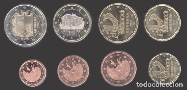 Euros: Andorra all 8 coins 2018 Uncirculated UNC