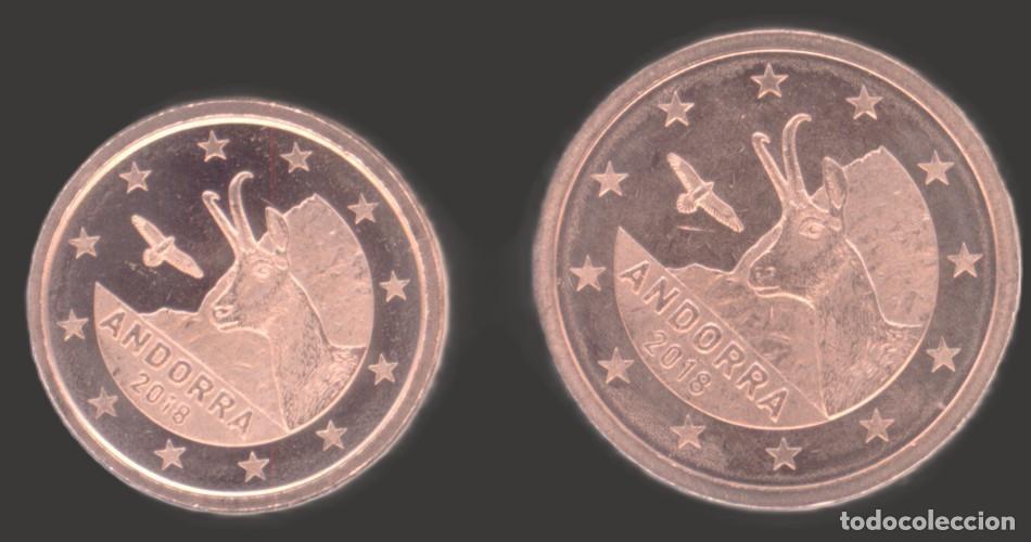 Euros: Andorra 1 Cent and 2 Cent 2018 Uncirculated UNC - Foto 1