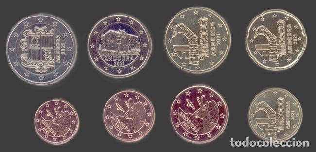 Euros: Andorra all 8 coins 2021 Uncirculated UNC