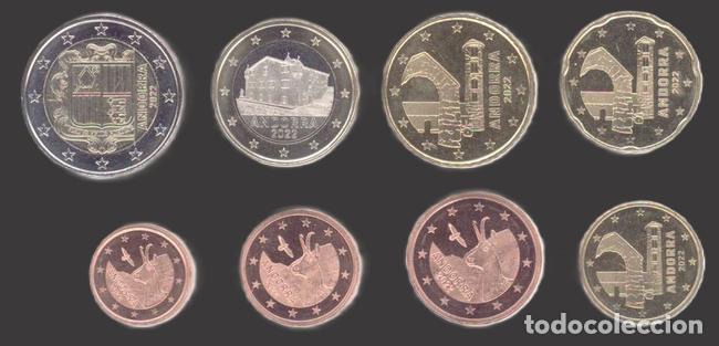Euros: Andorra all 8 coins 2022 Uncirculated UNC