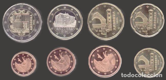 Euros: Andorra all 8 coins 2024 Uncirculated UNC