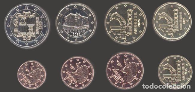 Euros: Andorra all 8 coins 2025 Uncirculated UNC