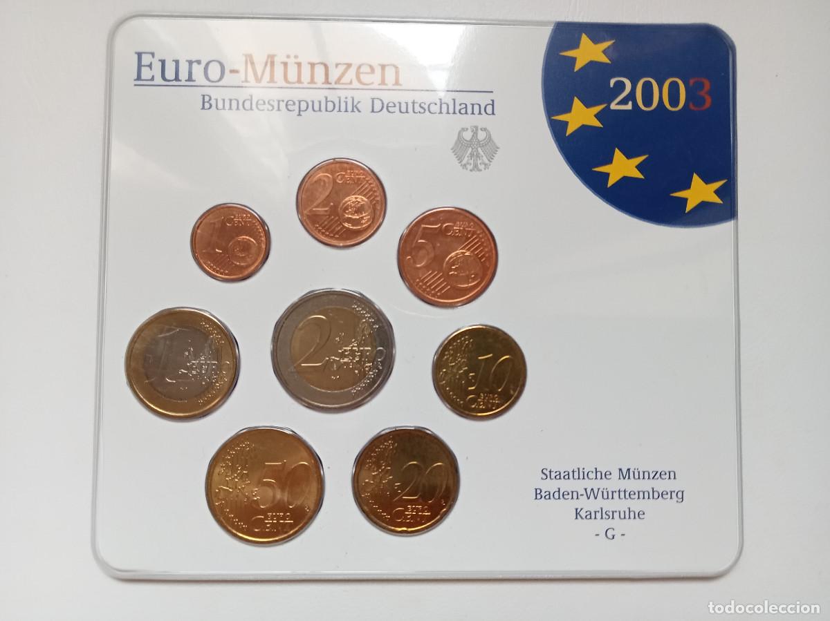 Euros: ALEMANIA EUROSET OFICIAL 8 VALORES 2003 G - KARLSRUHE FDC