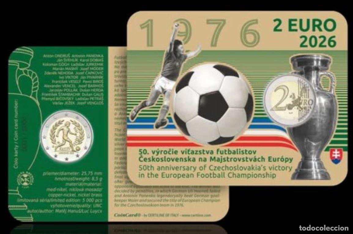 Euros: ESLOVAQUIA 2 E. 2026 CONM. EUROCOPA DE 1976 - COINCARD -