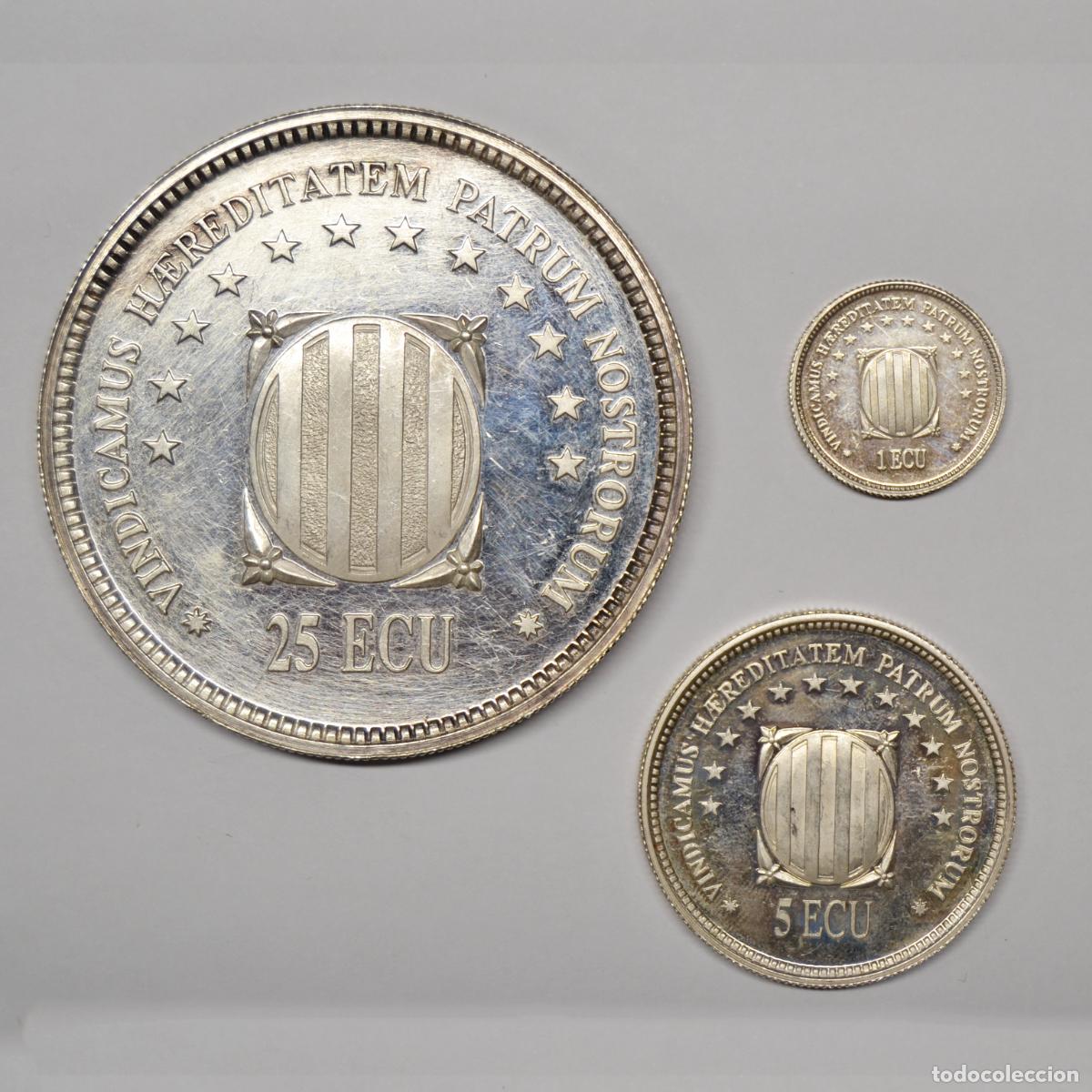 Euros: LOTE 3 MONEDAS ECUS CATALU&Ntilde;A 1994 - PLATA - LOTE. 5726