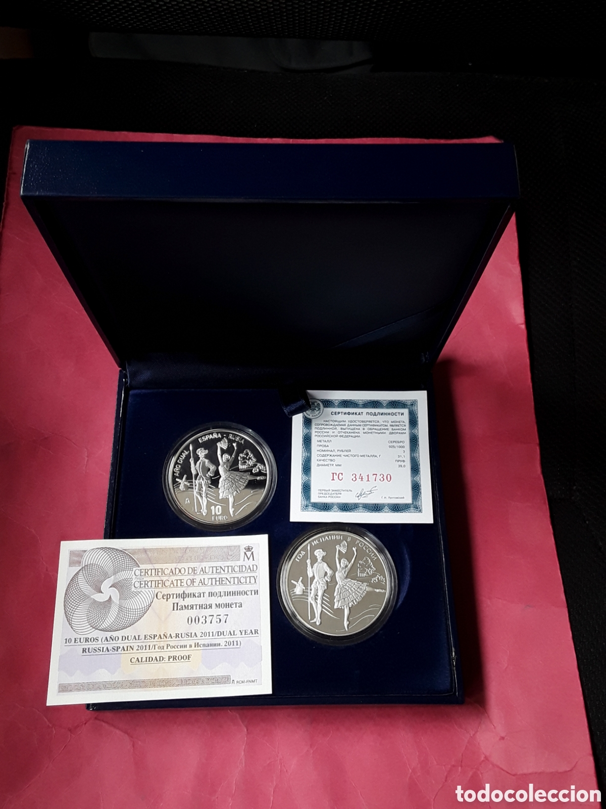 Euros: ESTUCHE MONEDA 10&euro; Y 3 RUBLOS RUSIA 2011 A&Ntilde;O DUAL