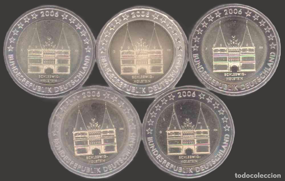 Euros: All 5 CC 2 Euro 2006 Holstentor A D F G J UNC