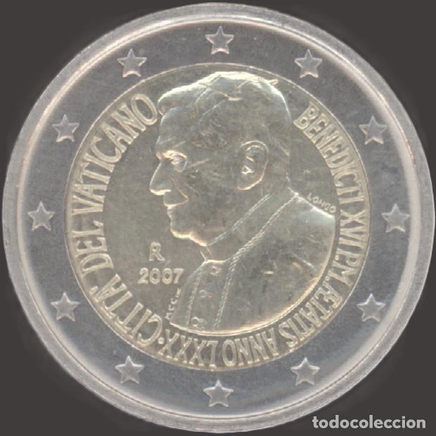 Euros: Vatican 2 Euro CC 2007 Birthday Pope Benedikt in Capsule UNC