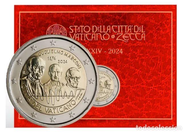 Euros: VATICANO 2 EUROS 2024 - CONM. GUILLERMO MARCONI - EN CARTERA OFICIAL