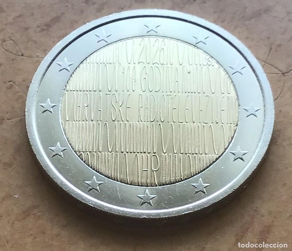 Euros: 2 euros conmemorativos de Croacia. Centenario de la radio televisi&oacute;n croata. A&ntilde;o 2026. Sin circular