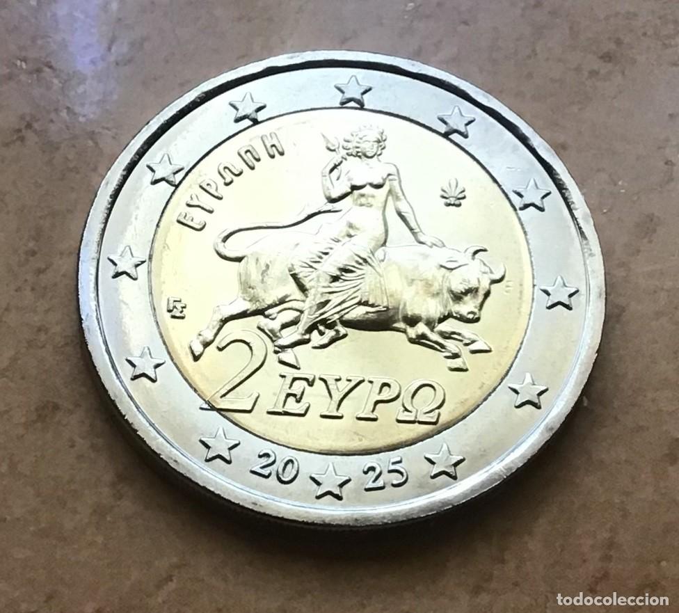 Euros: 2 euros de Grecia. A&ntilde;o 2025