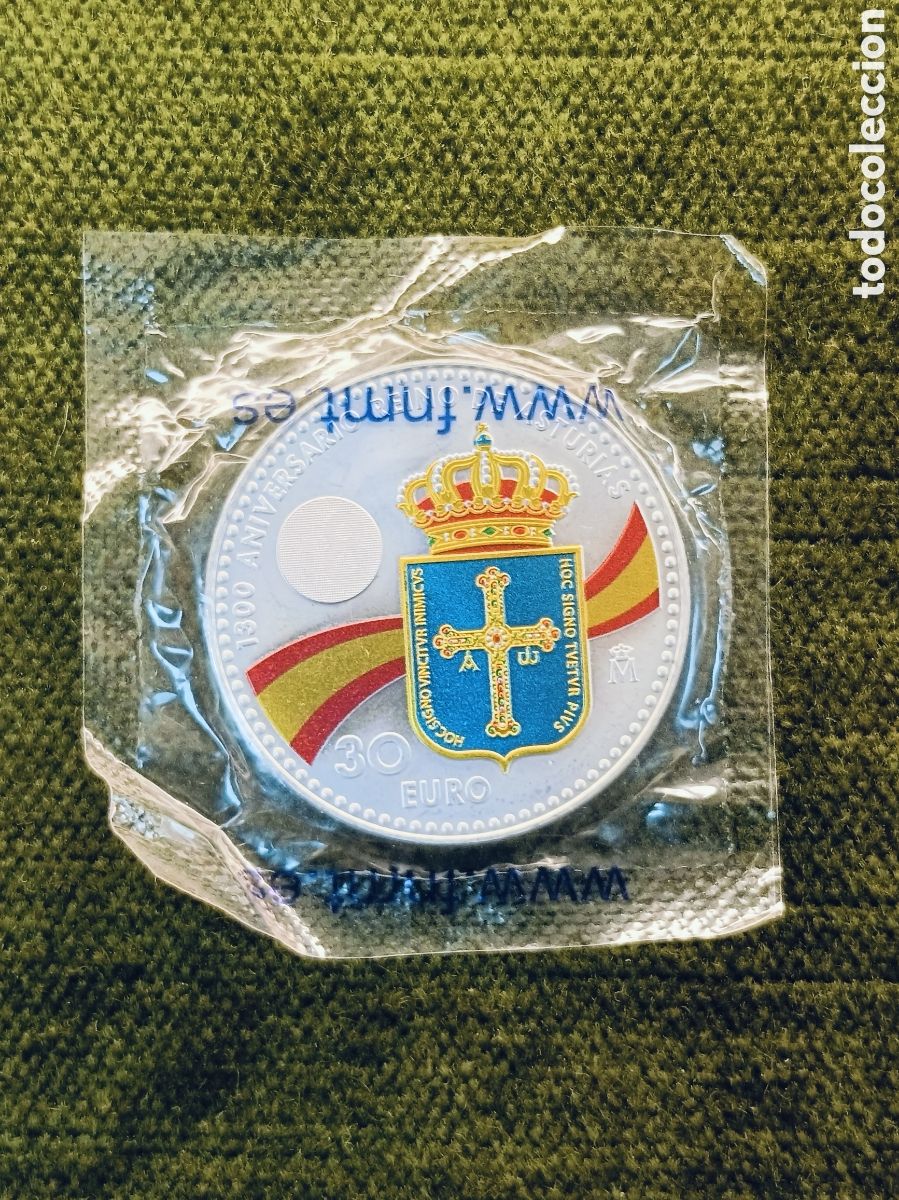 Euros: ESPA&Ntilde;A 2018. MONEDA DE 30 EUROS DE PLATA DEDICADA AL REINO DE ASTURIAS. EN SU FUNDA ORIGINAL