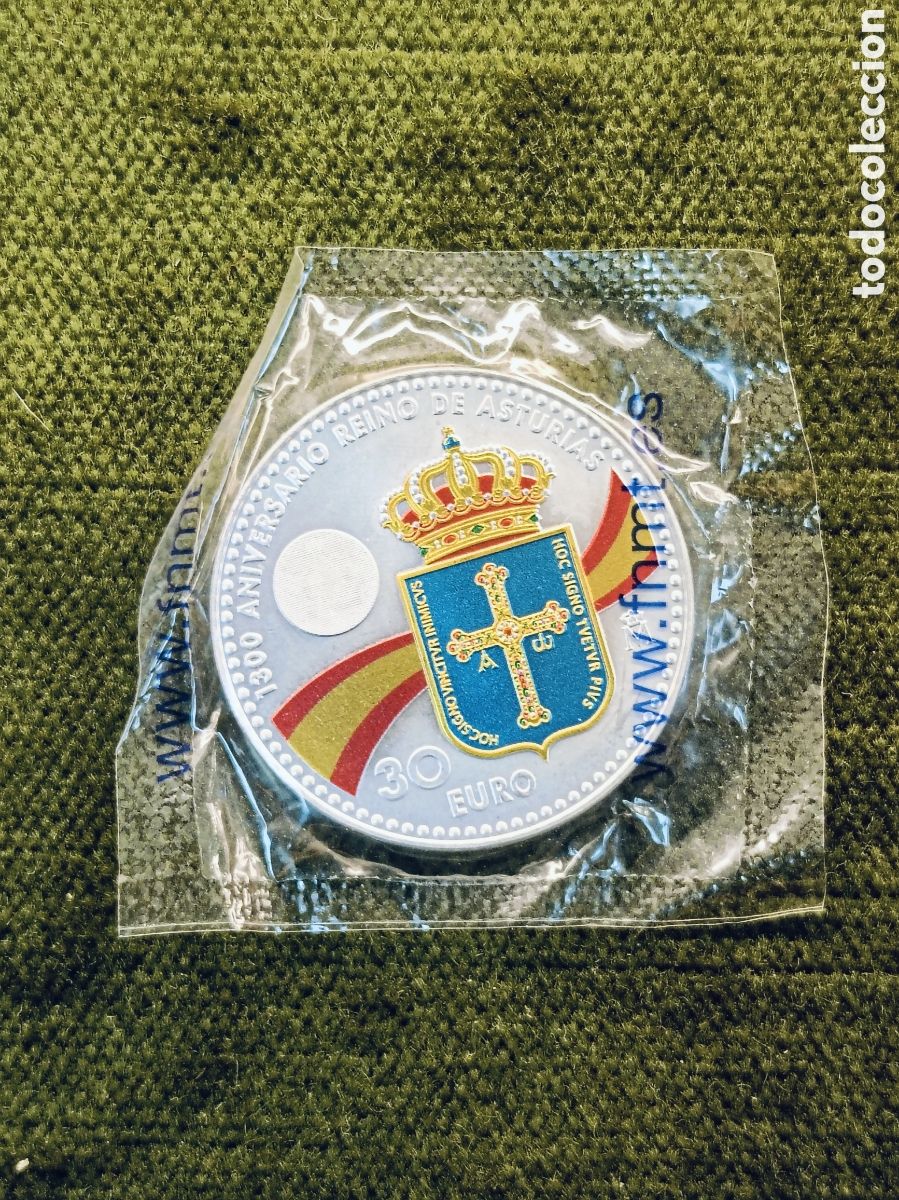Euros: ESPA&Ntilde;A 2018. MONEDA DE 30 EUROS DE PLATA DEDICADA AL REINO DE ASTURIAS. EN SU FUNDA ORIGINAL
