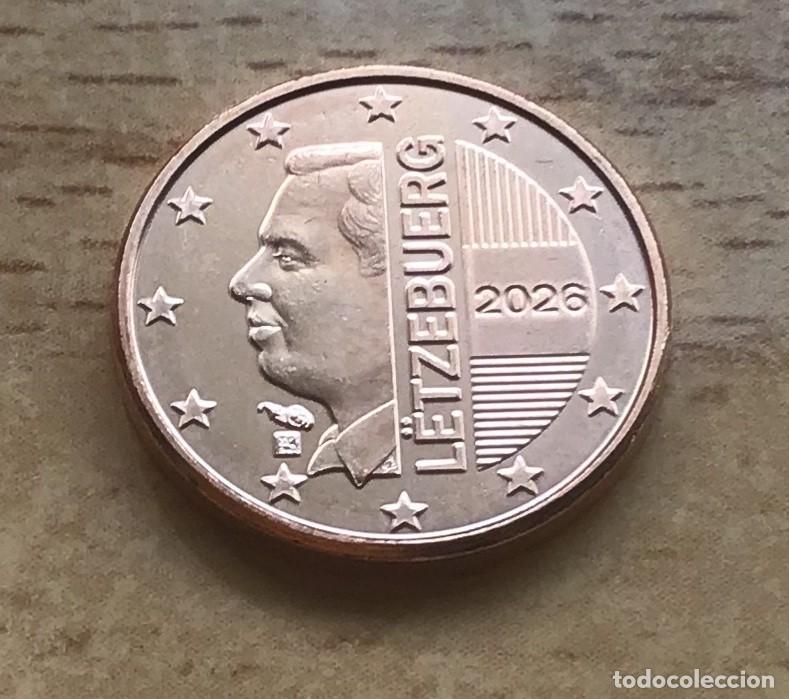 Euros: 1 c&eacute;ntimo de euro de Luxemburgo. A&ntilde;o 2026. Nuevo dise&ntilde;o. Sin circular