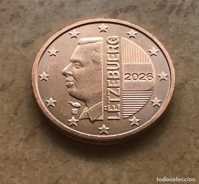 Euros: 2 c&eacute;ntimos de euro de Luxemburgo. A&ntilde;o 2026. Nuevo dise&ntilde;o. Sin circular
