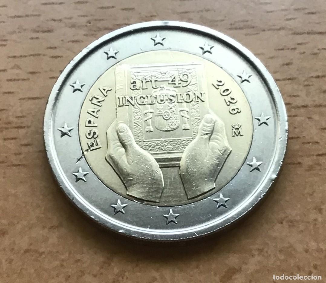 Euros: 2 euros conmemorativos de Espa&ntilde;a. Art&iacute;culo 49 (Inclusi&oacute;n). A&ntilde;o 2026. Circulada