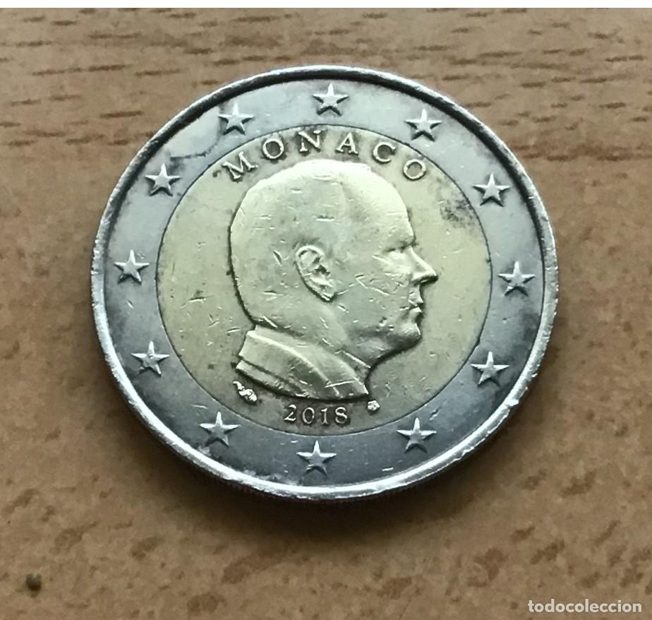 Euros: 2 euros de M&oacute;naco. A&ntilde;o 2018