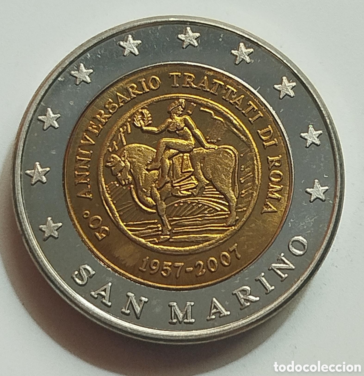Euros: Moneda Prueba 2 Euros San Marino 2007 - 50 Aniversario Tratado de Roma