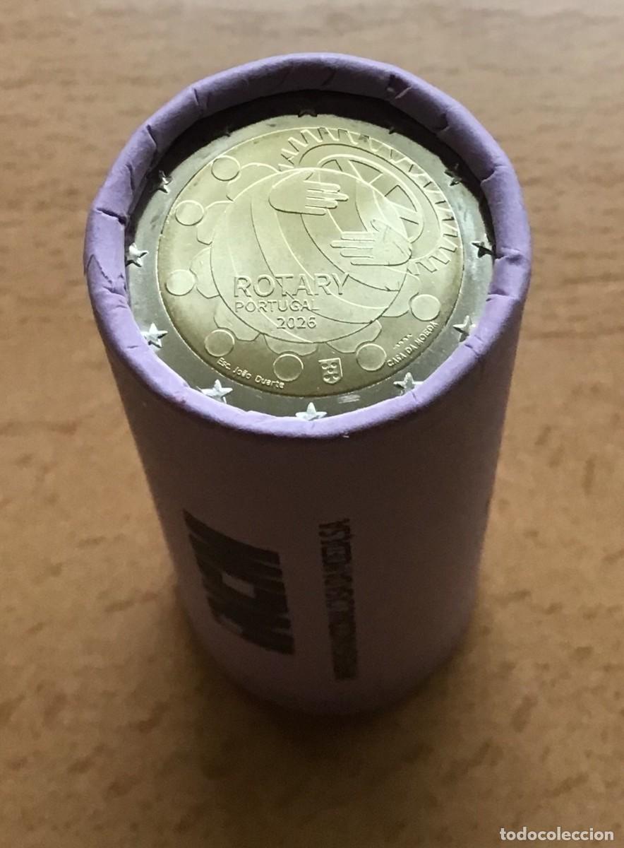 Euros: 2 euros conmemorativos de Portugal. Centenario de Rotary. A&ntilde;o 2026. Sin circular