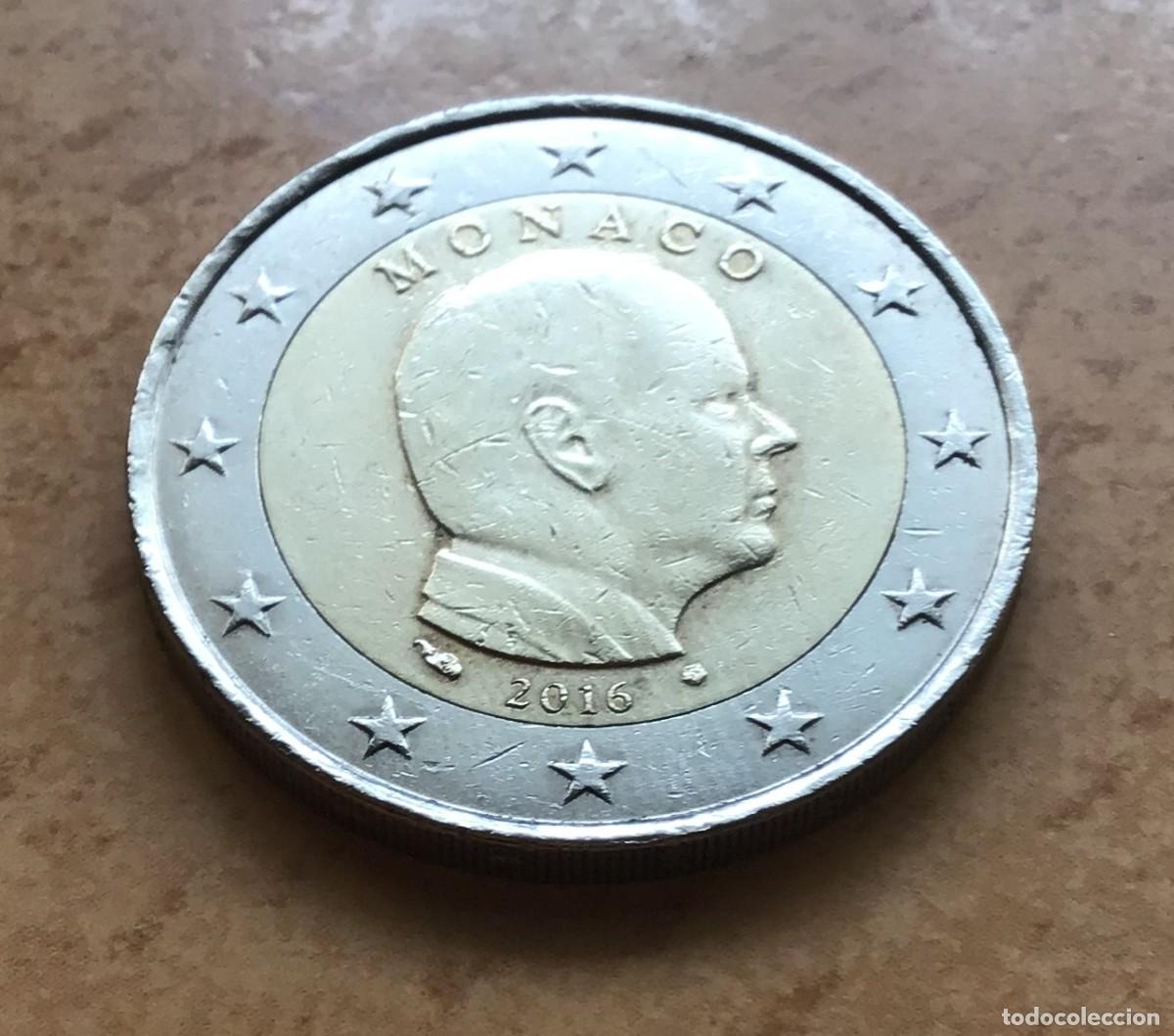 Euros: 2 euros de M&oacute;naco. A&ntilde;o 2016