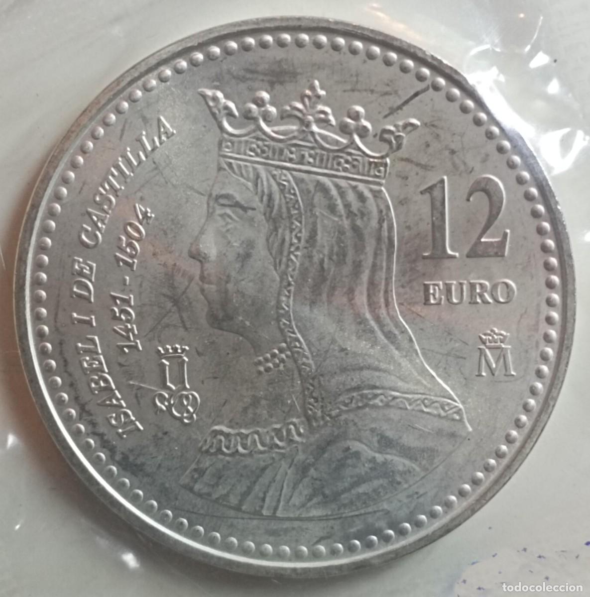 Euros: Moneda de Espa&ntilde;a 12 euros del 2004 de plata (500 aniversario de la muerte de Isabel I de Castilla)
