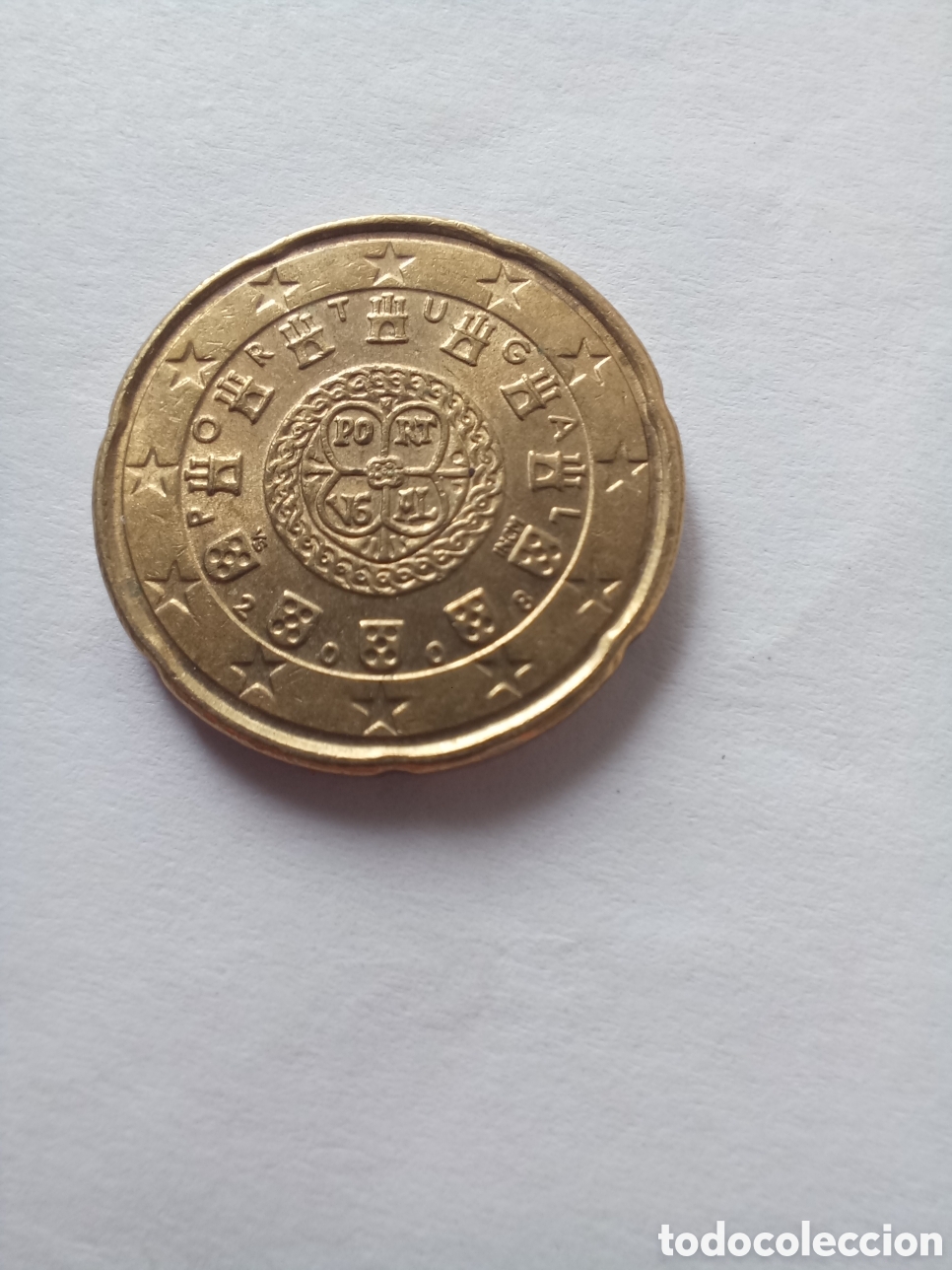 Euros: MONEDA 20 C&Eacute;NTIMOS DE EURO PORTUGAL - A&Ntilde;O 2008 (ANAGRAMA REAL)