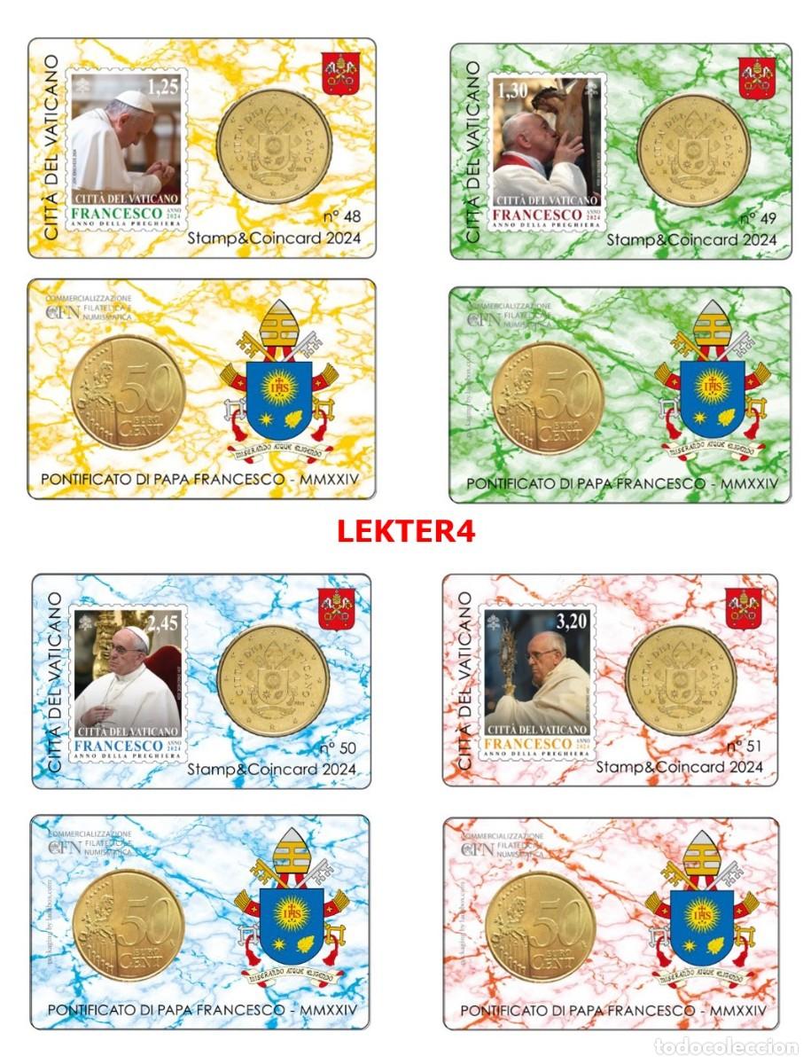 Euros: VATICANO 4 x 0,50 E. 2024 - COINCARDS CON SELLO 48-49-50-51 - PAPA FRANCISCO